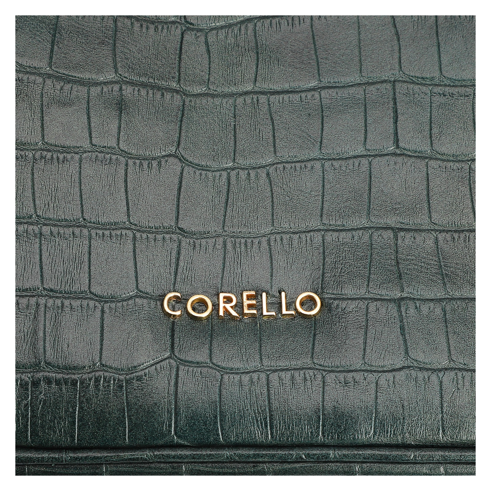 Bolsa De Ombro Couro Croco Verde
