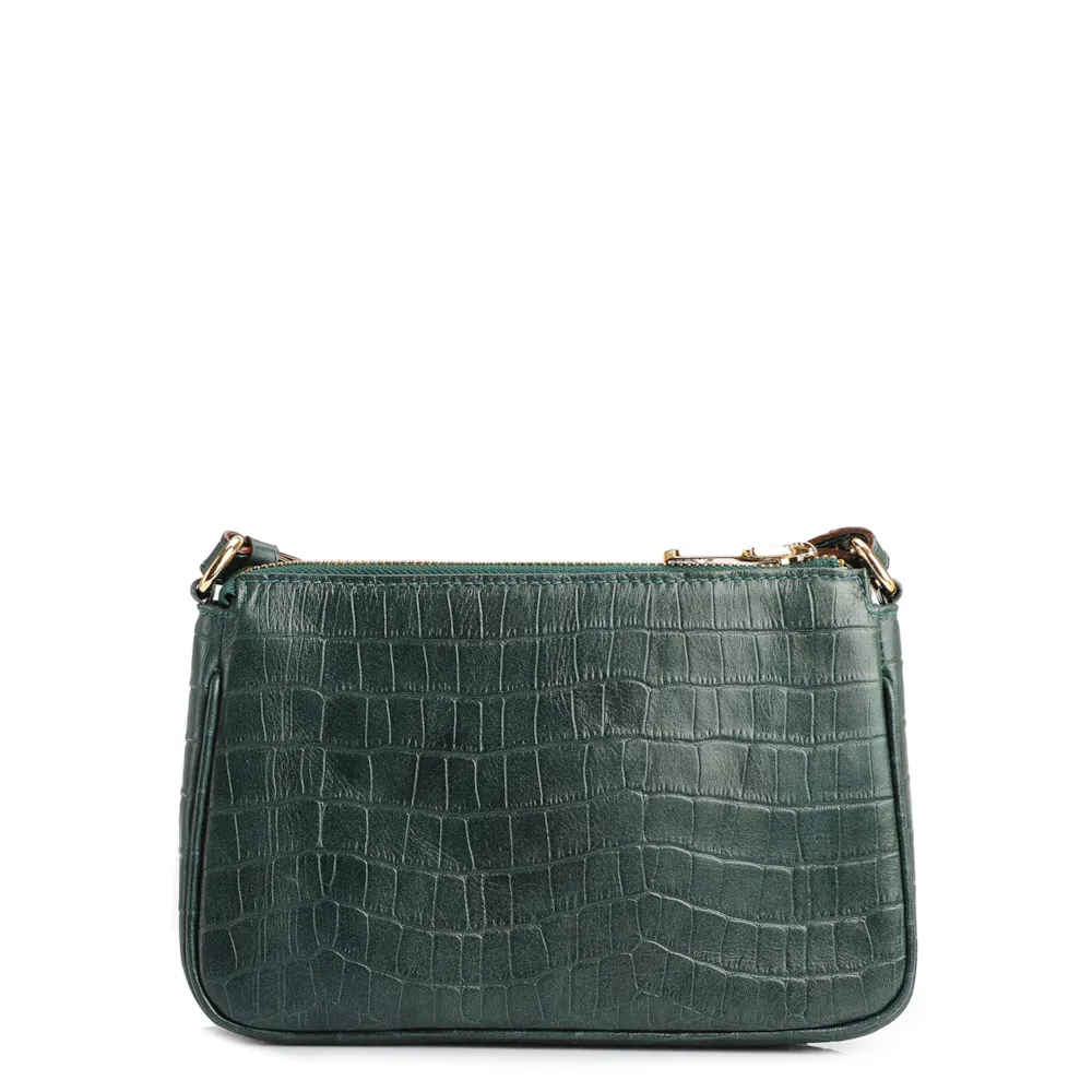 Bolsa De Ombro Couro Croco Verde - imagem 3