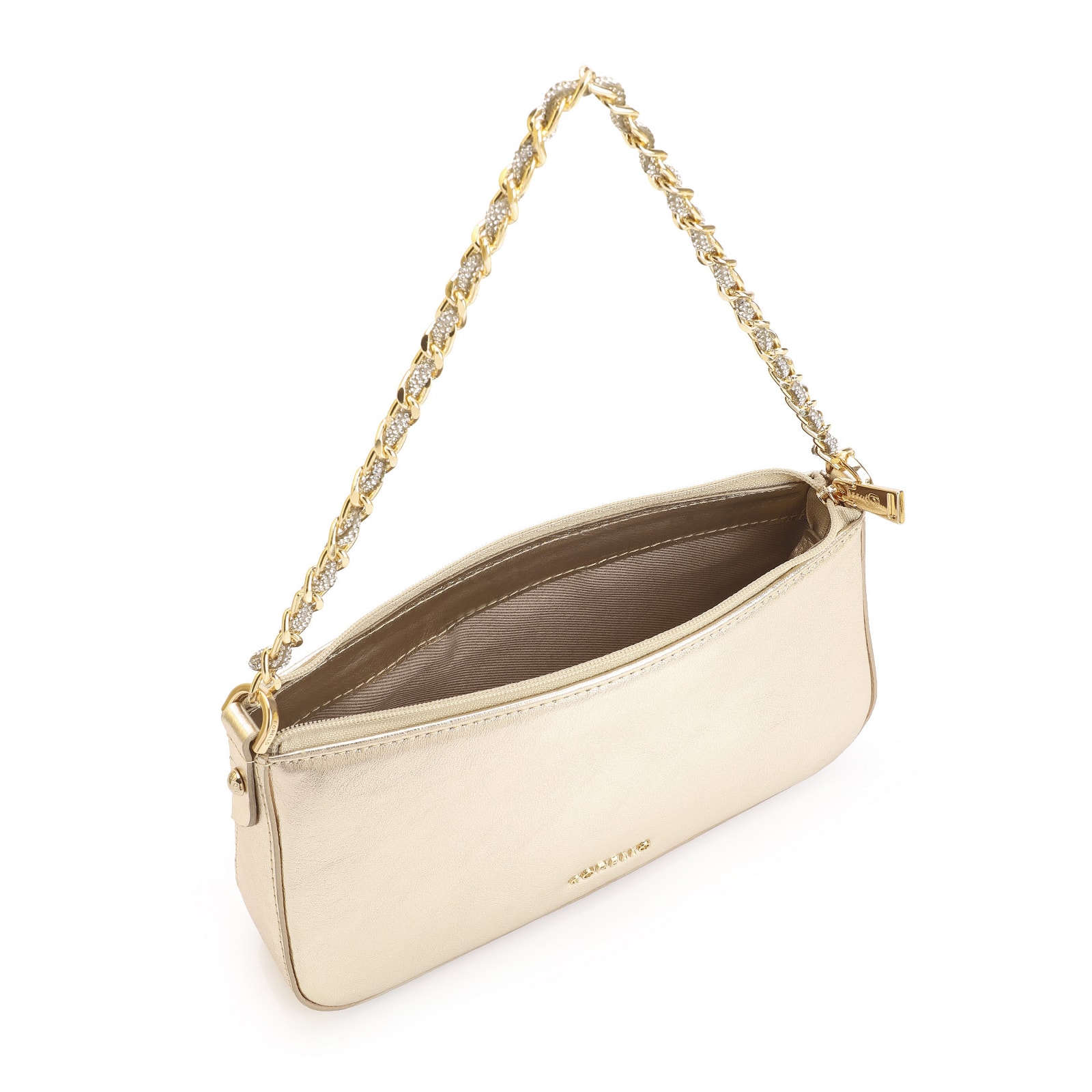 Bolsa De Ombro Couro Dourado
