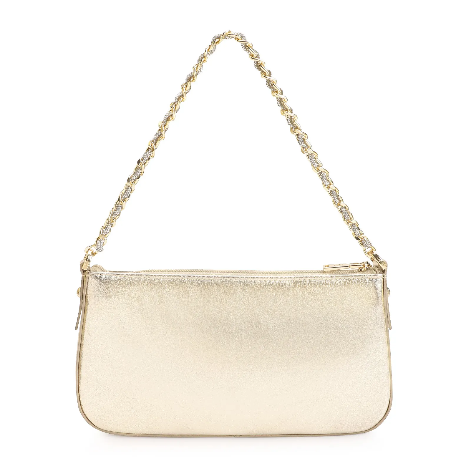 Bolsa De Ombro Couro Dourado