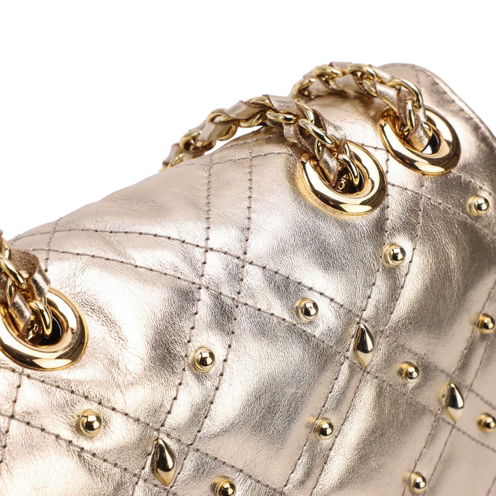 Bolsa De Ombro Couro Dourado - imagem 5