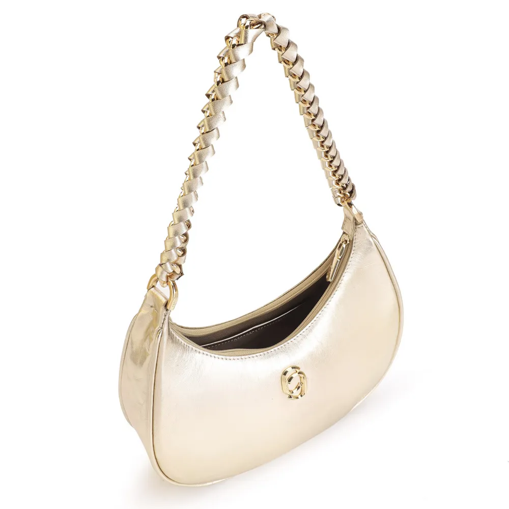 Bolsa De Ombro Couro Dourado - imagem 4