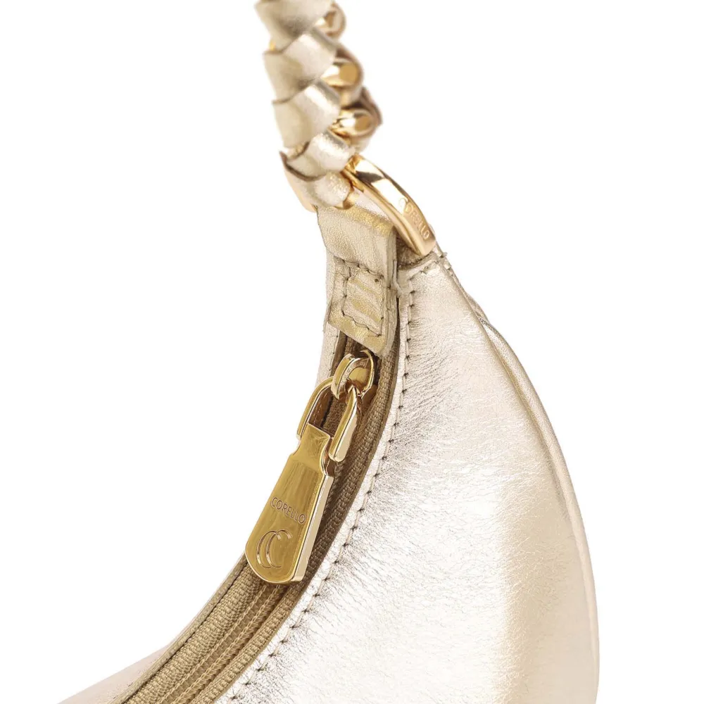 Bolsa De Ombro Couro Dourado - imagem 5