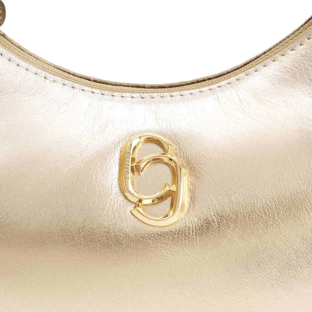 Bolsa De Ombro Couro Dourado - imagem 6