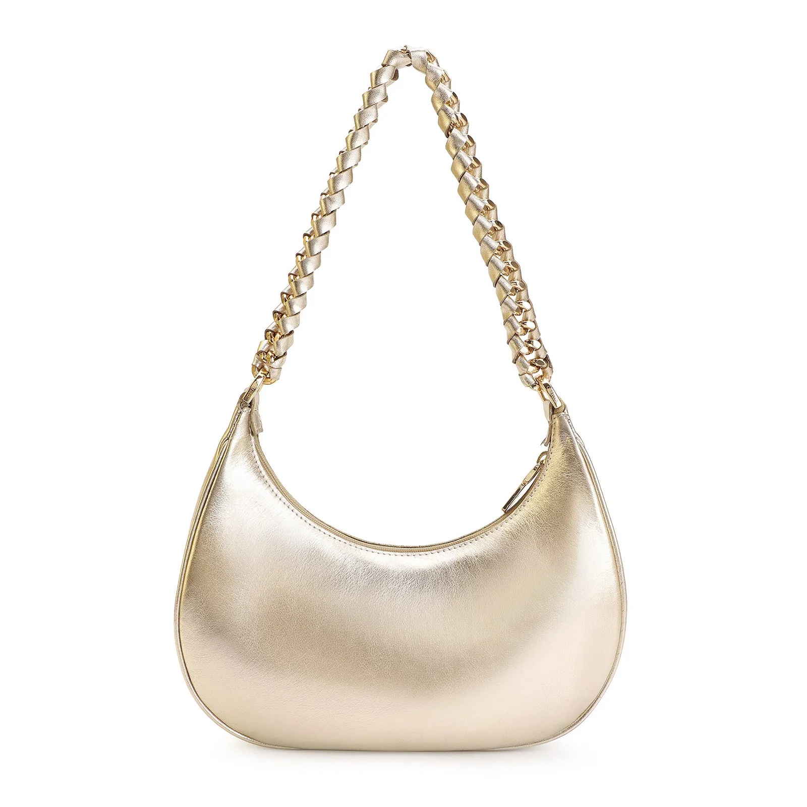 Bolsa De Ombro Couro Dourado