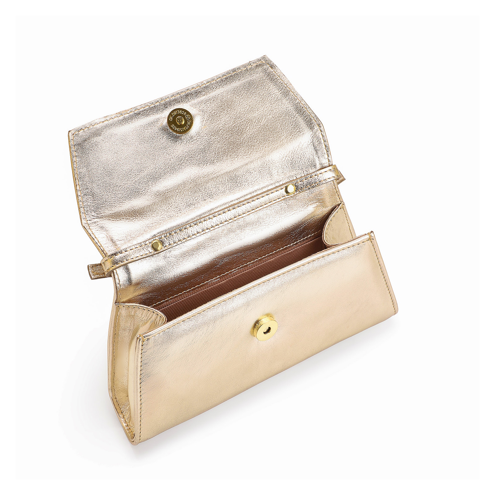 Bolsa De Ombro Couro Dourado