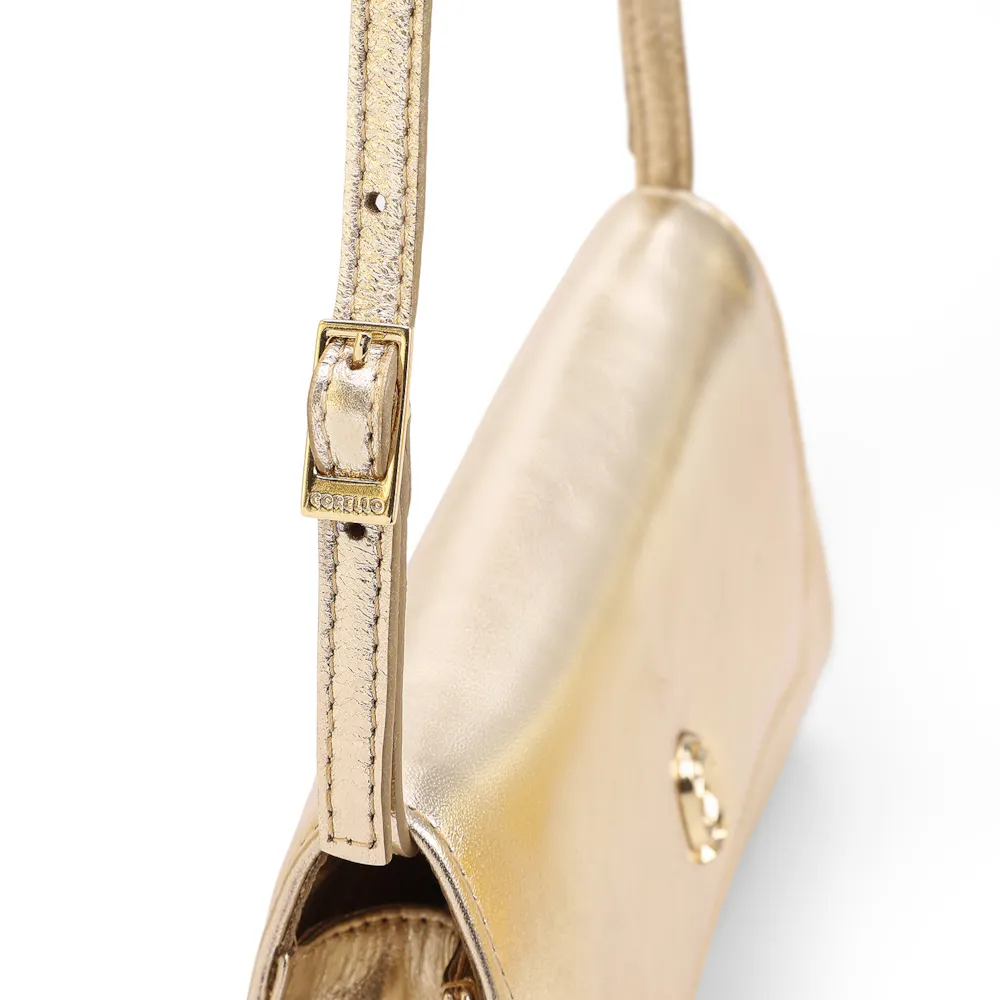 Bolsa De Ombro Couro Dourado - imagem 5