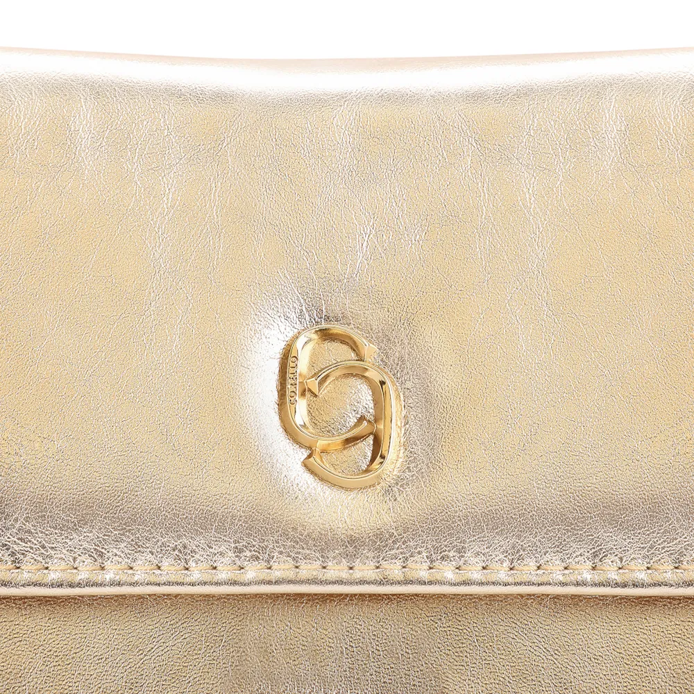 Bolsa De Ombro Couro Dourado - imagem 6