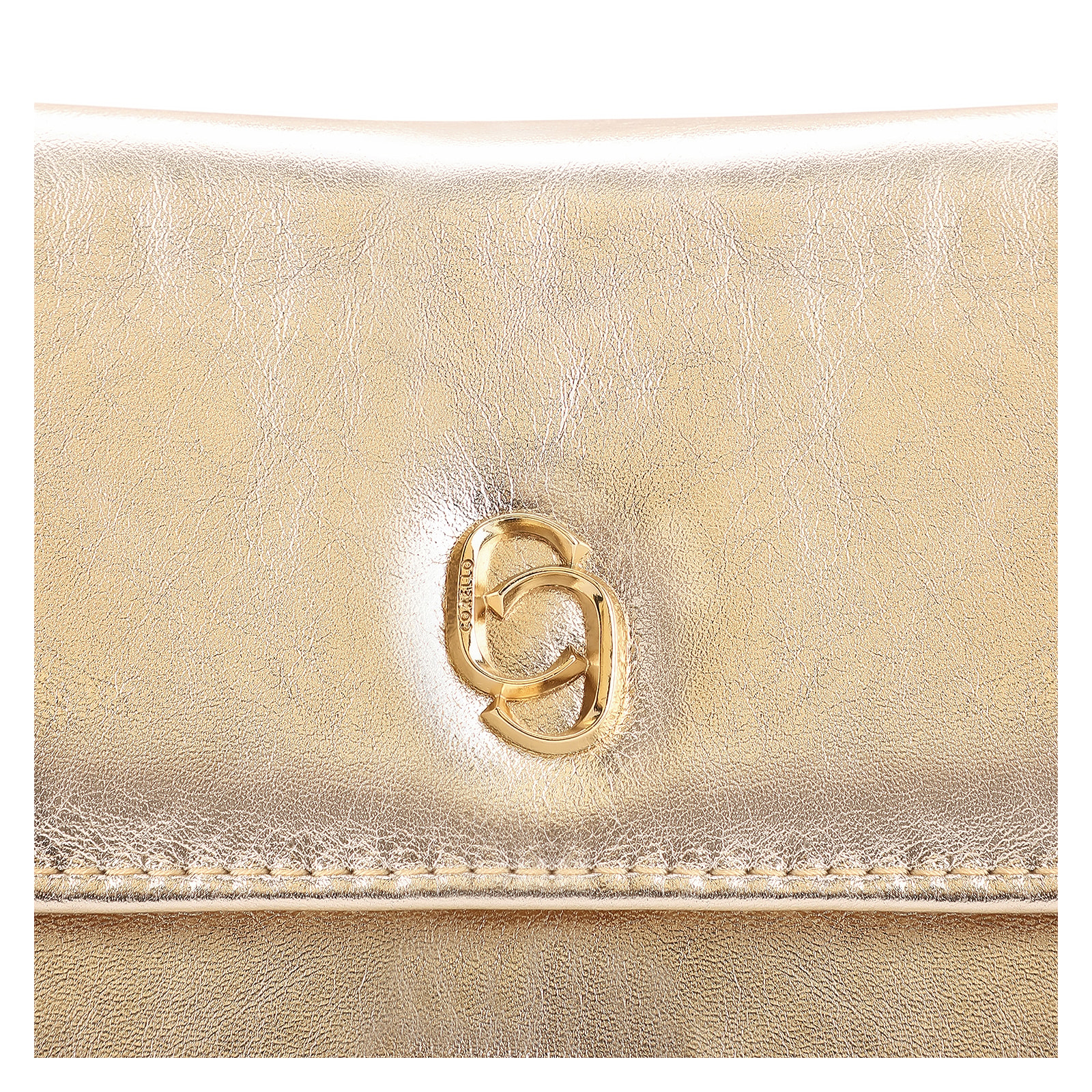 Bolsa De Ombro Couro Dourado