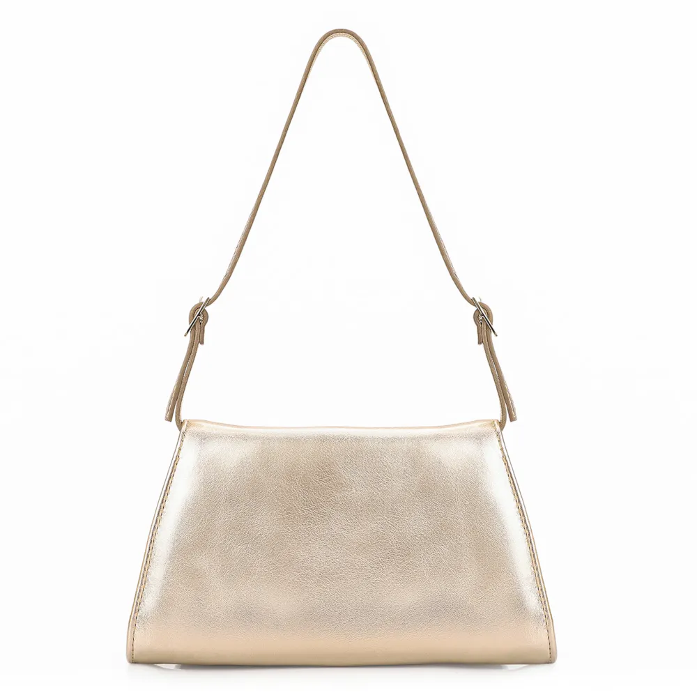 Bolsa De Ombro Couro Dourado - imagem 3