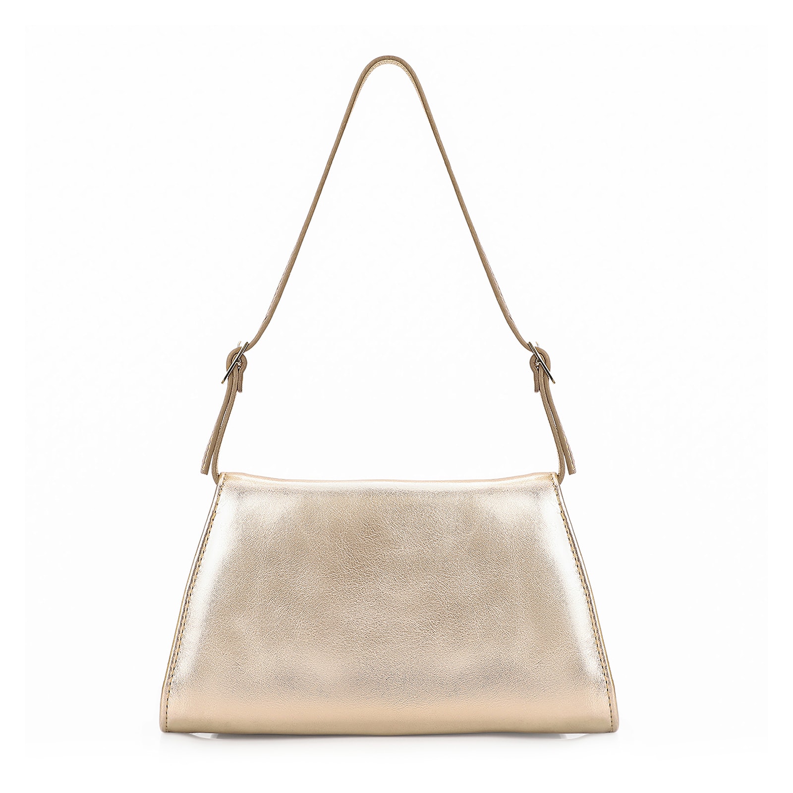 Bolsa De Ombro Couro Dourado