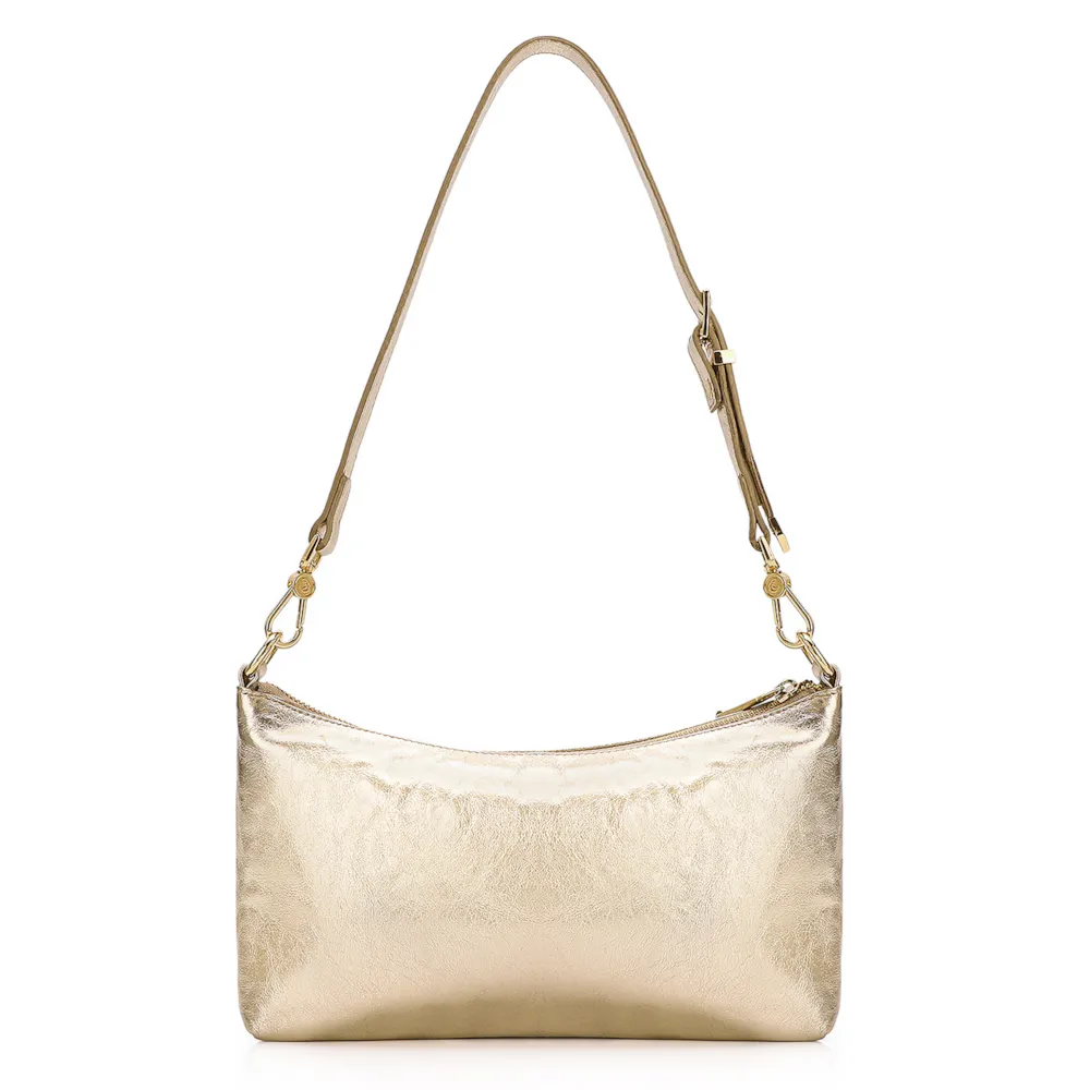 Bolsa De Ombro Couro Dourado - imagem 3