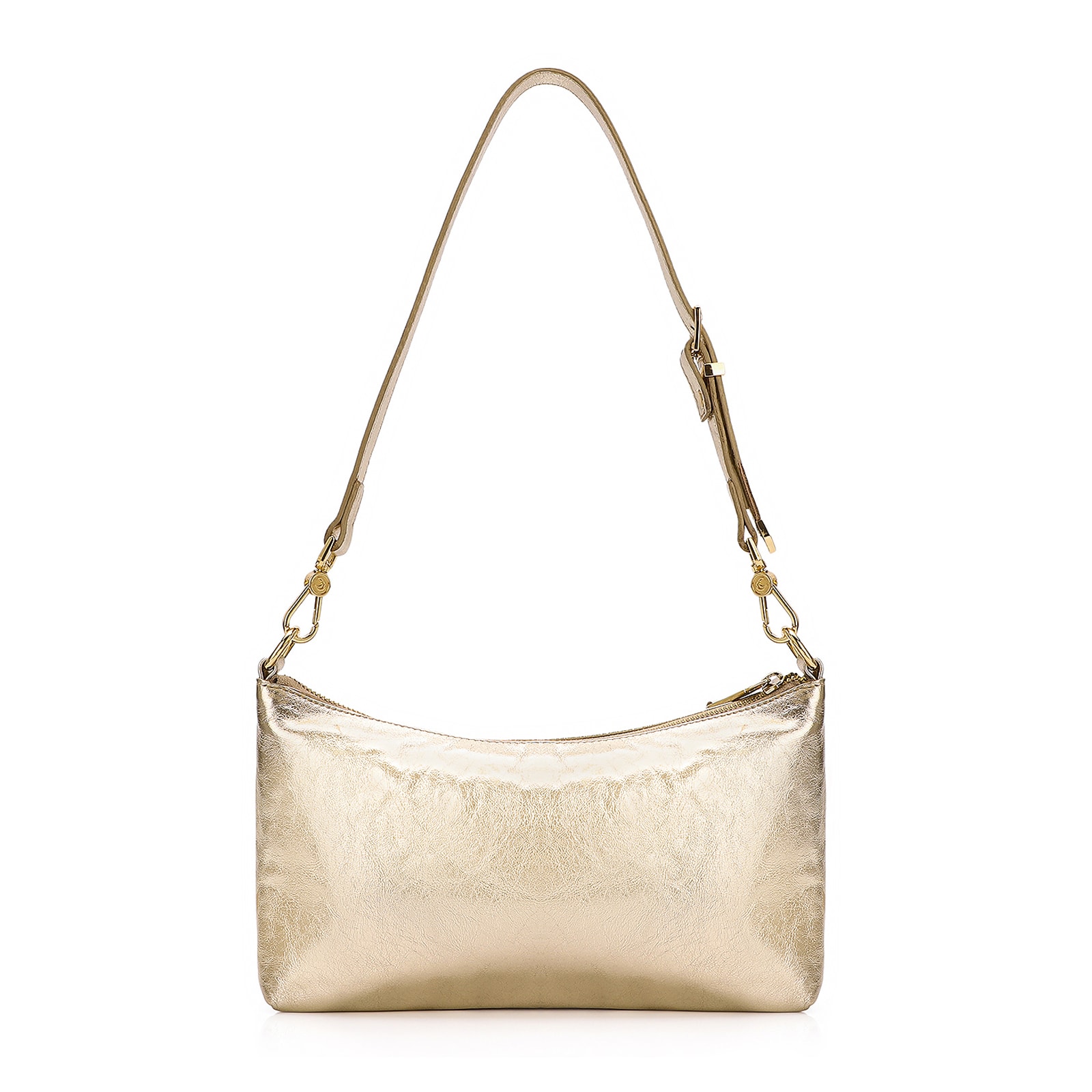 Bolsa De Ombro Couro Dourado