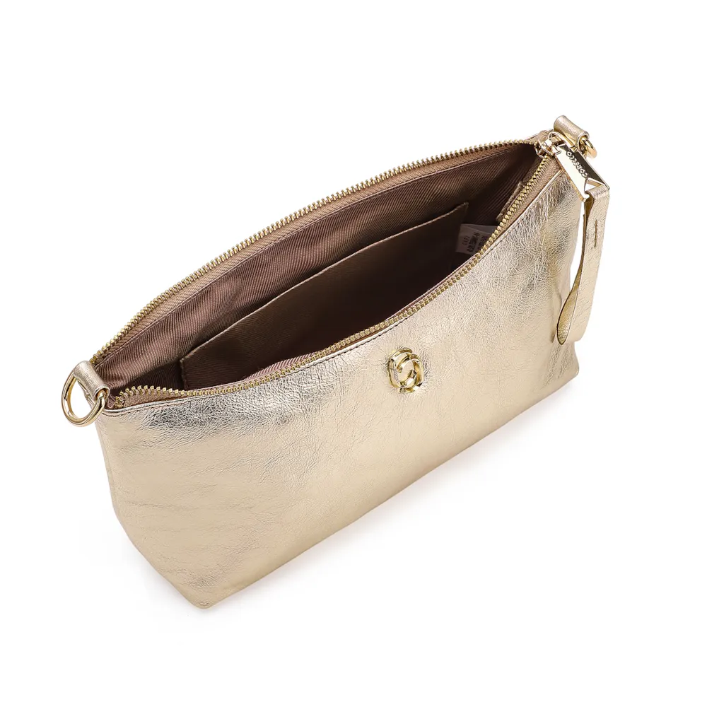 Bolsa De Ombro Couro Dourado - imagem 4
