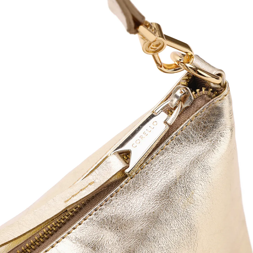 Bolsa De Ombro Couro Dourado - imagem 5