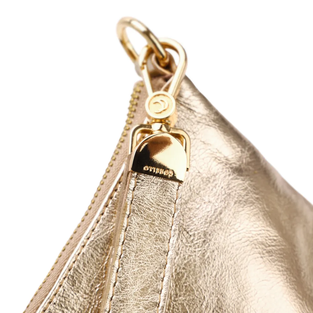 Bolsa De Ombro Couro Dourado - imagem 7