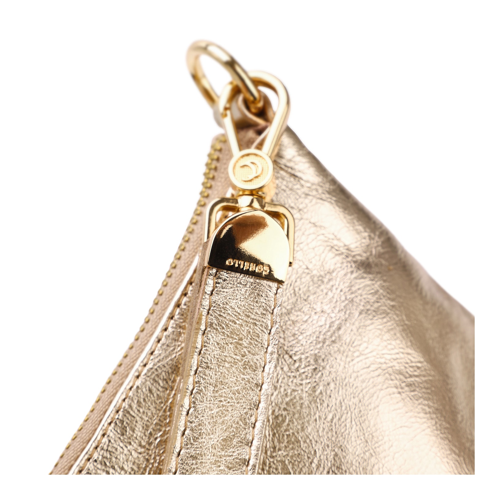 Bolsa De Ombro Couro Dourado