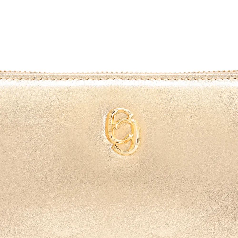 Bolsa De Ombro Couro Dourado - imagem 6