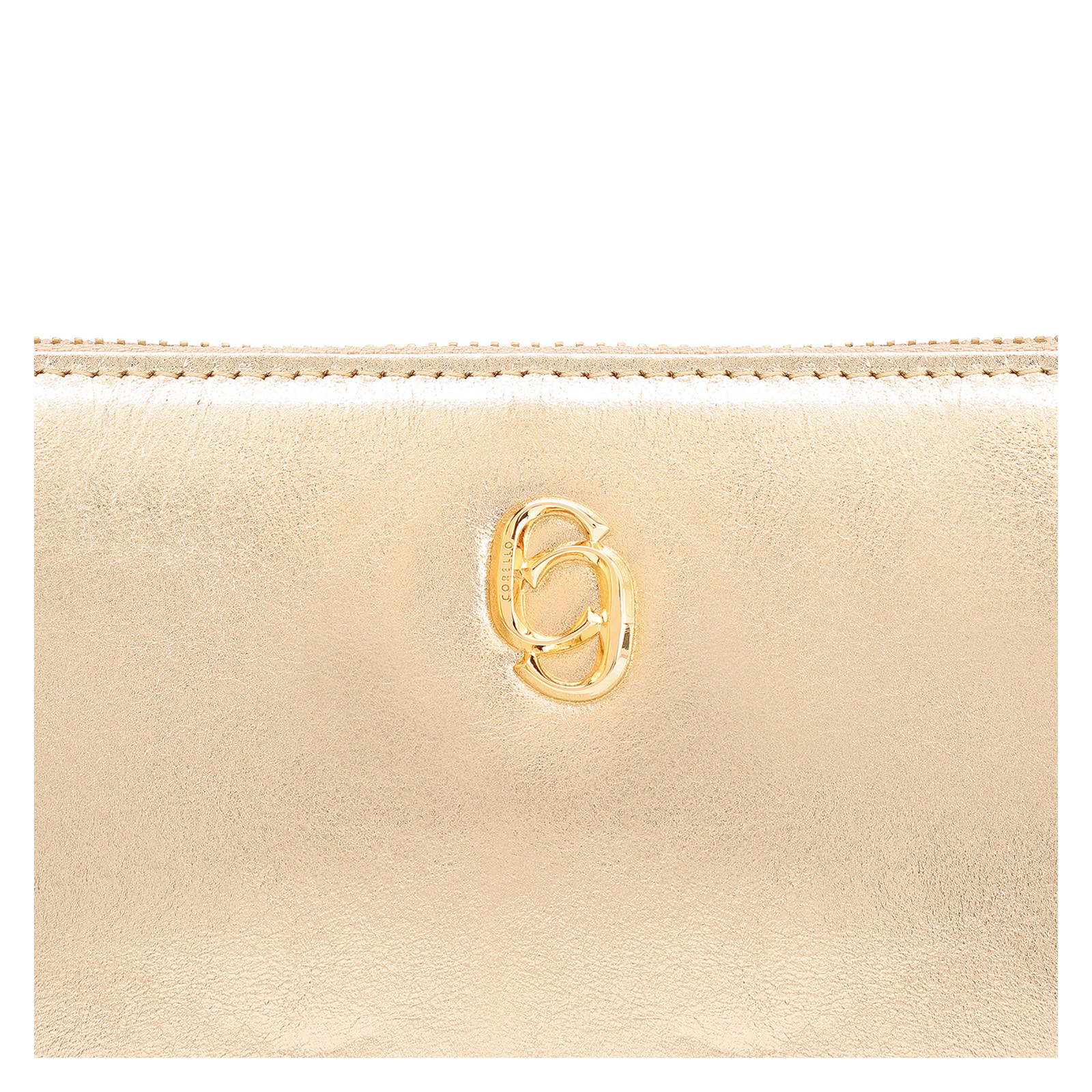 Bolsa De Ombro Couro Dourado