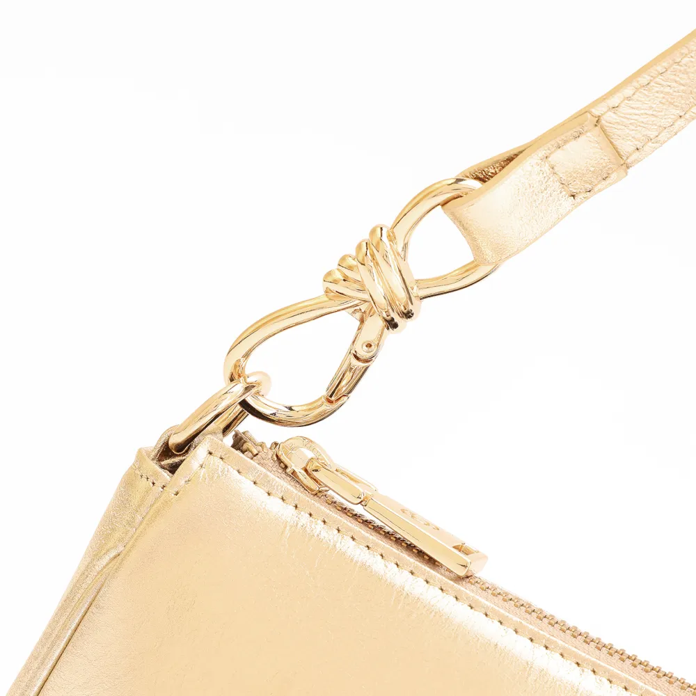 Bolsa De Ombro Couro Dourado - imagem 7