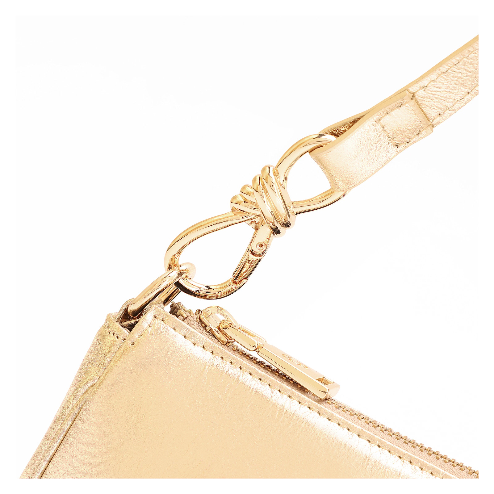 Bolsa De Ombro Couro Dourado