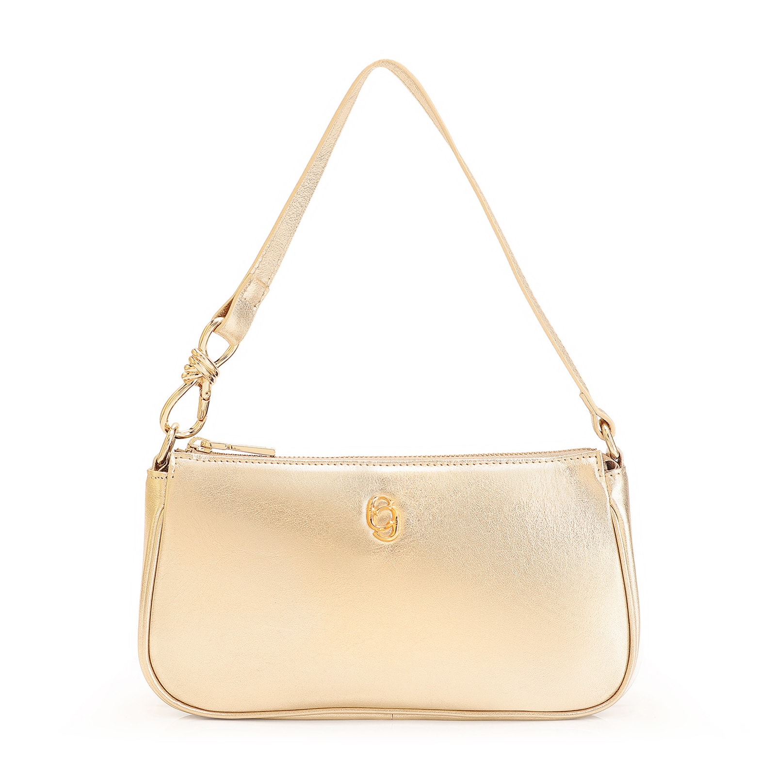 Bolsa De Ombro Couro Dourado