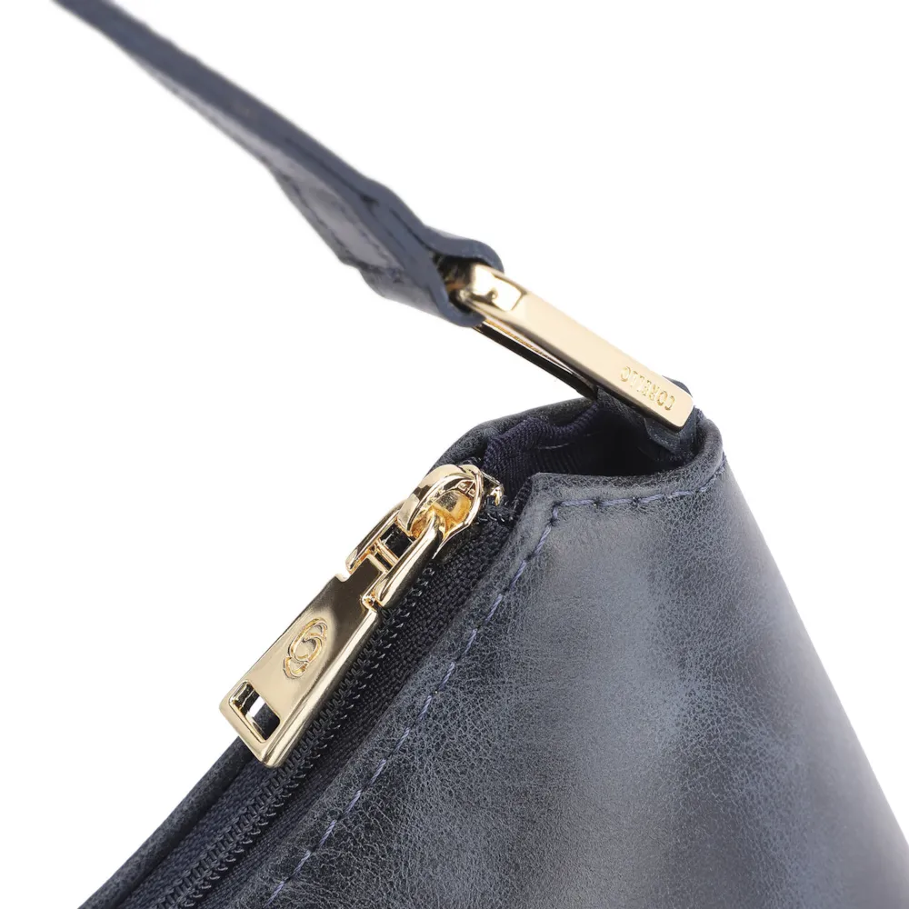 Bolsa De Ombro Couro Estonado Azul - imagem 5