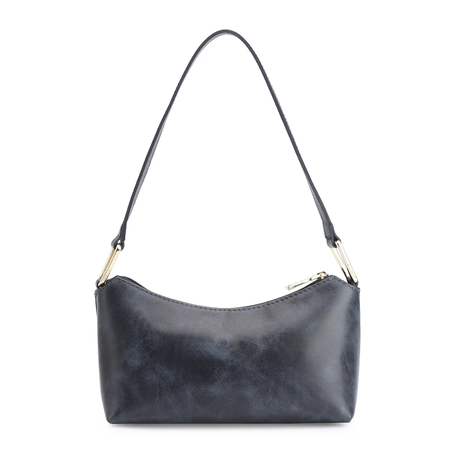 Bolsa De Ombro Couro Estonado Azul