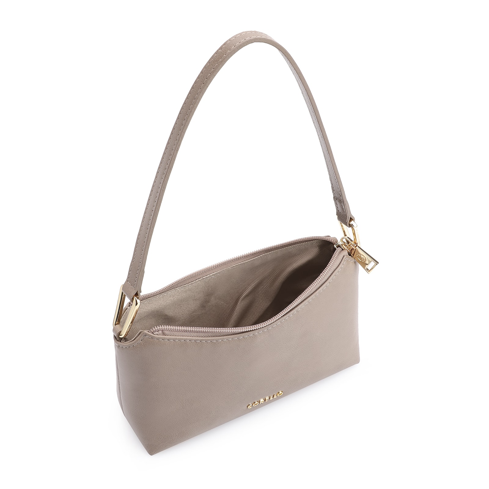 Bolsa De Ombro Couro Estonado Bege