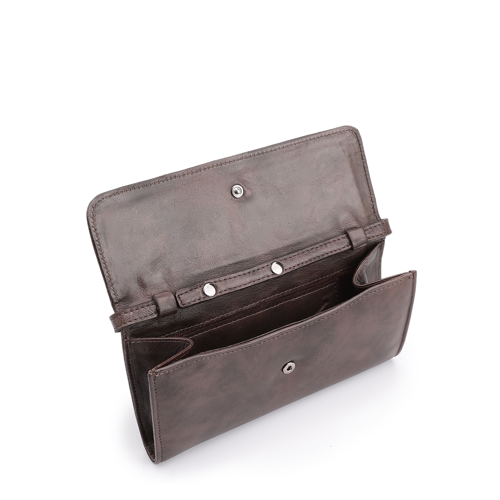 Bolsa De Ombro Couro Estonado Marrom