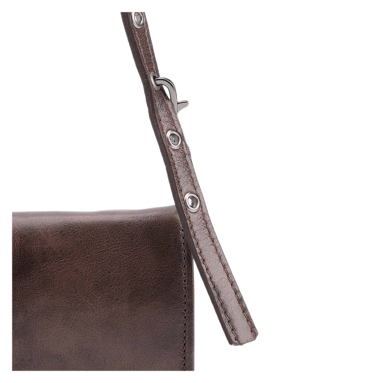 Bolsa De Ombro Couro Estonado Marrom