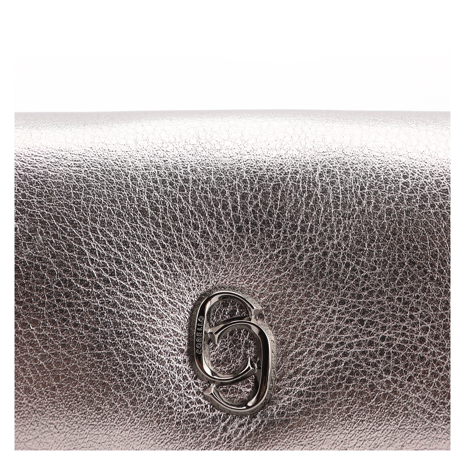 Bolsa De Ombro Couro Estonado Prata
