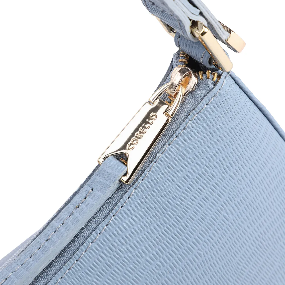 Bolsa De Ombro Couro Lezard Azul - imagem 5