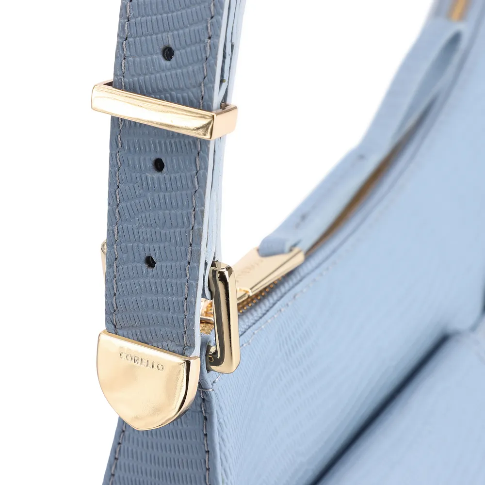 Bolsa De Ombro Couro Lezard Azul - imagem 7
