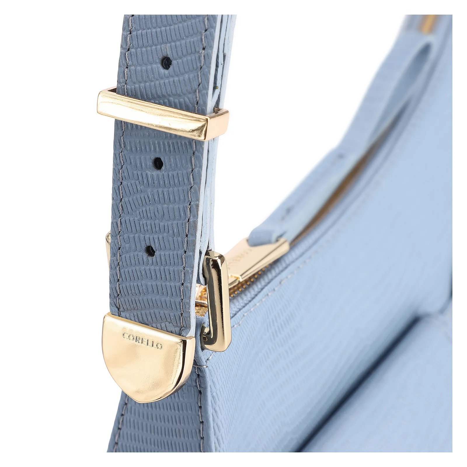 Bolsa De Ombro Couro Lezard Azul