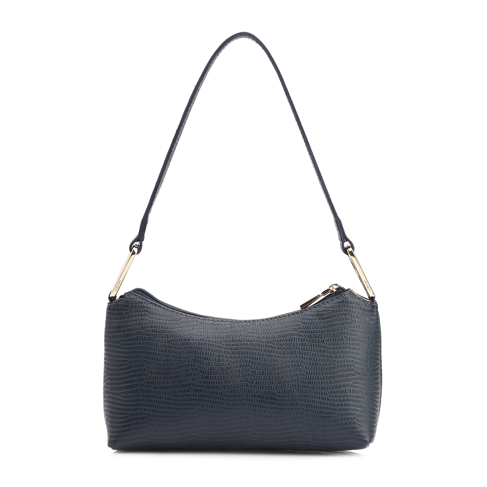Bolsa De Ombro Couro Lezard Azul