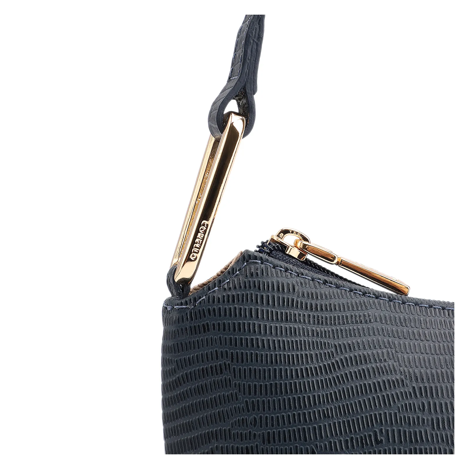  Bolsa De Ombro Couro Lezard Azul