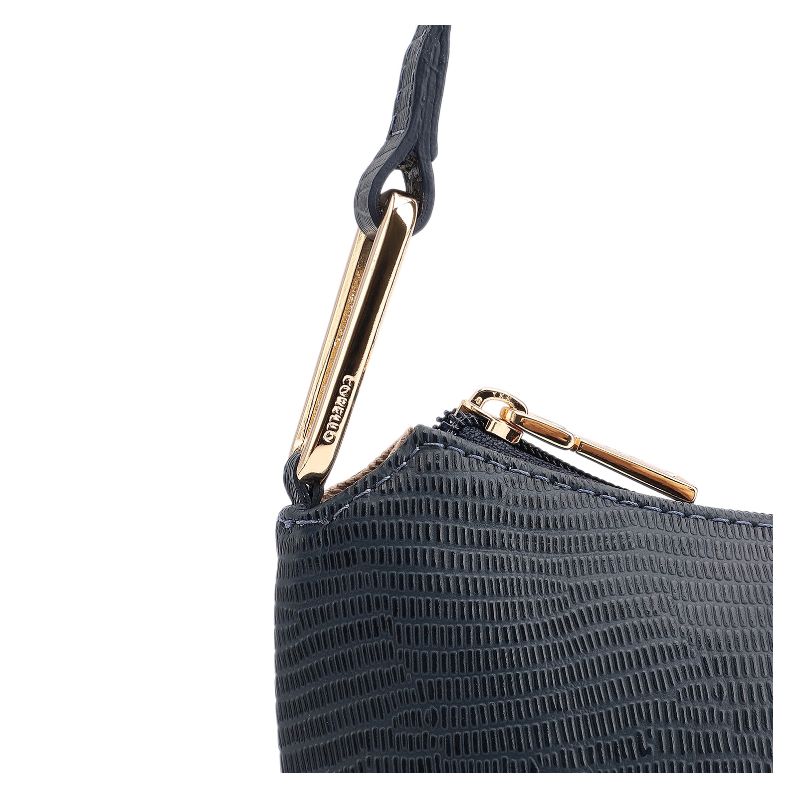 Bolsa De Ombro Couro Lezard Azul