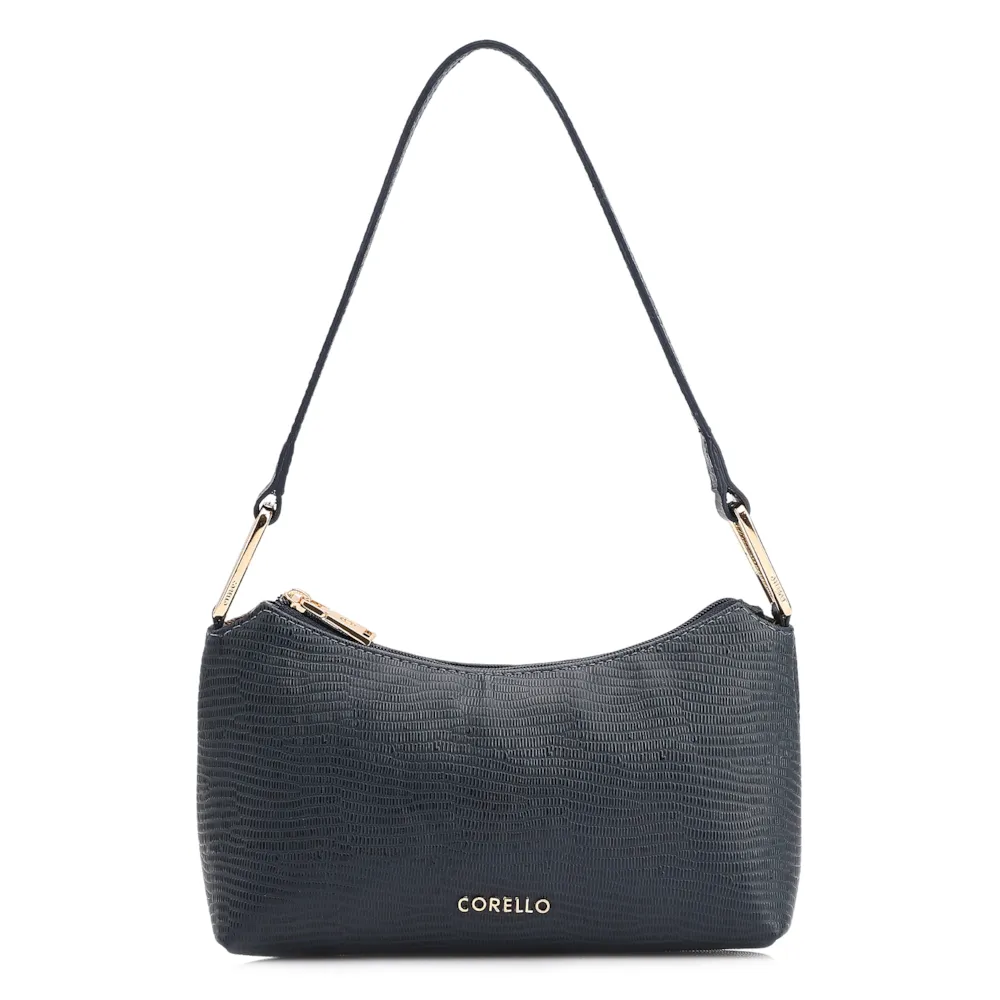  Bolsa De Ombro Couro Lezard Azul