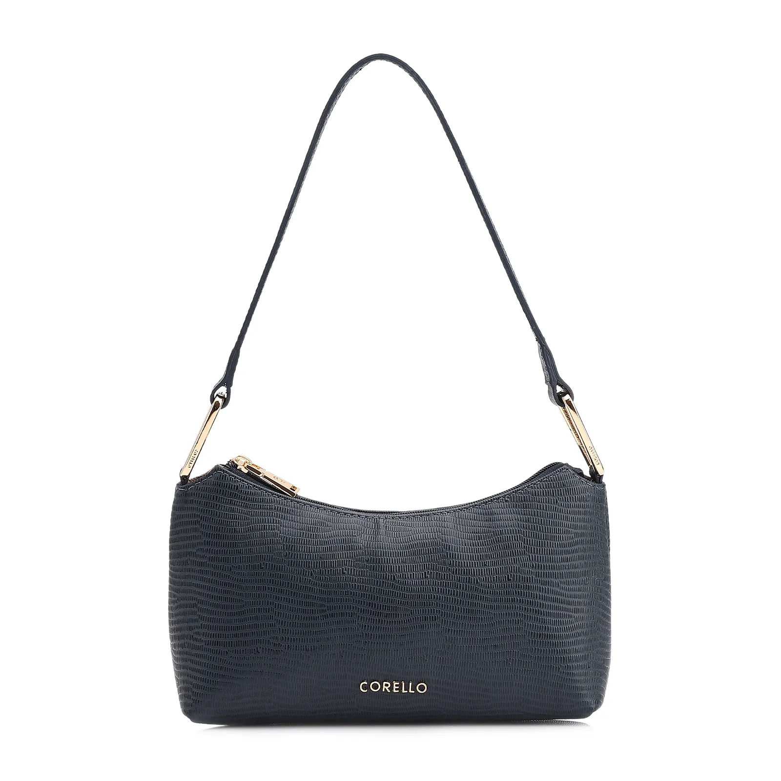  Bolsa De Ombro Couro Lezard Azul