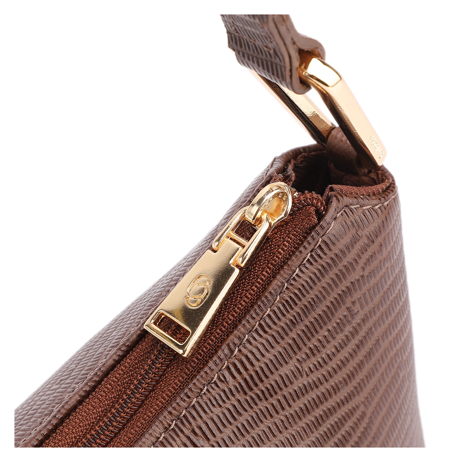  Bolsa De Ombro Couro Lezard Marrom
