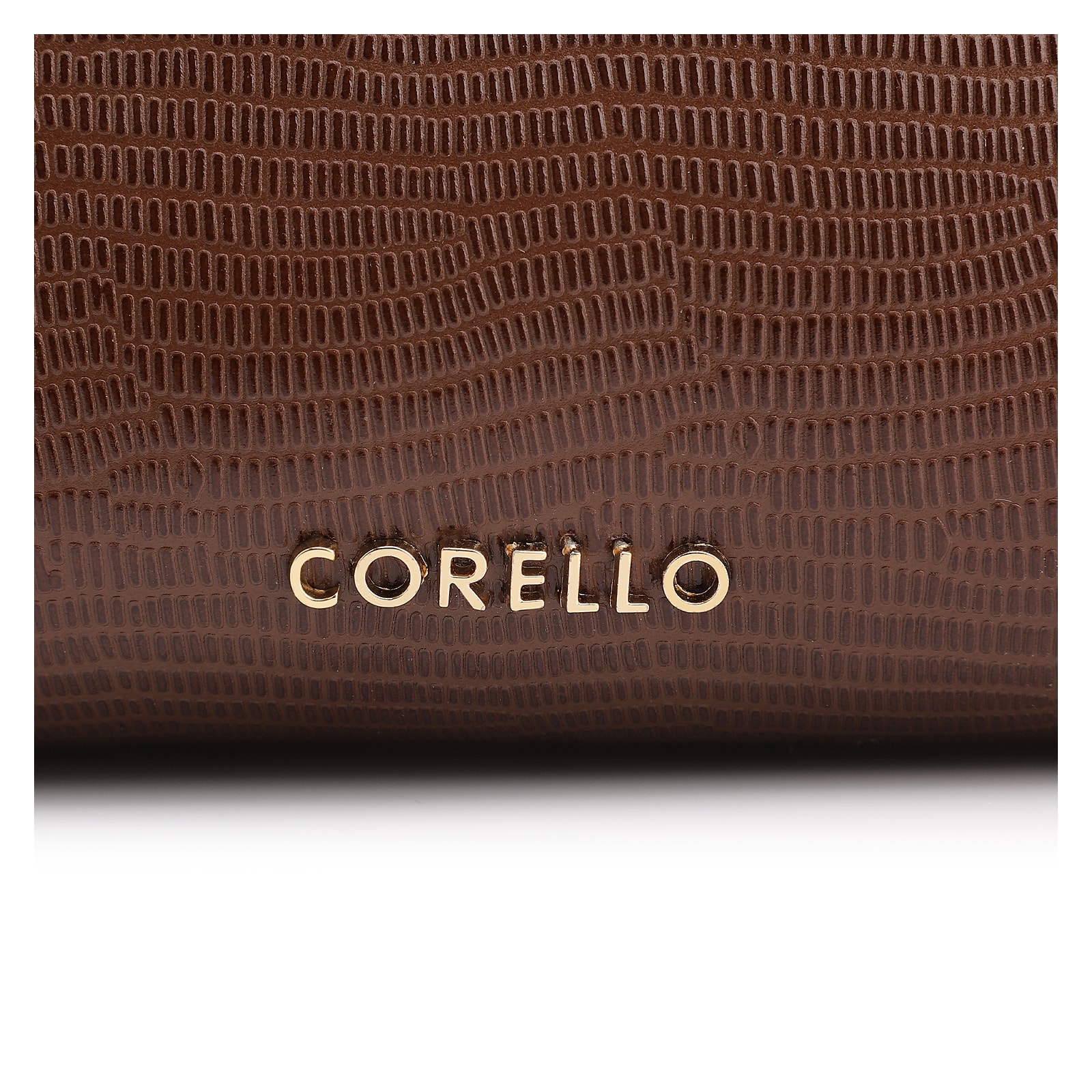Bolsa De Ombro Couro Lezard Marrom