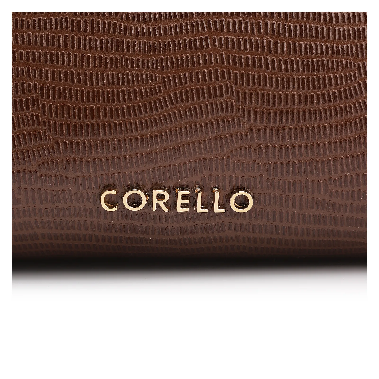 Bolsa De Ombro Couro Lezard Marrom