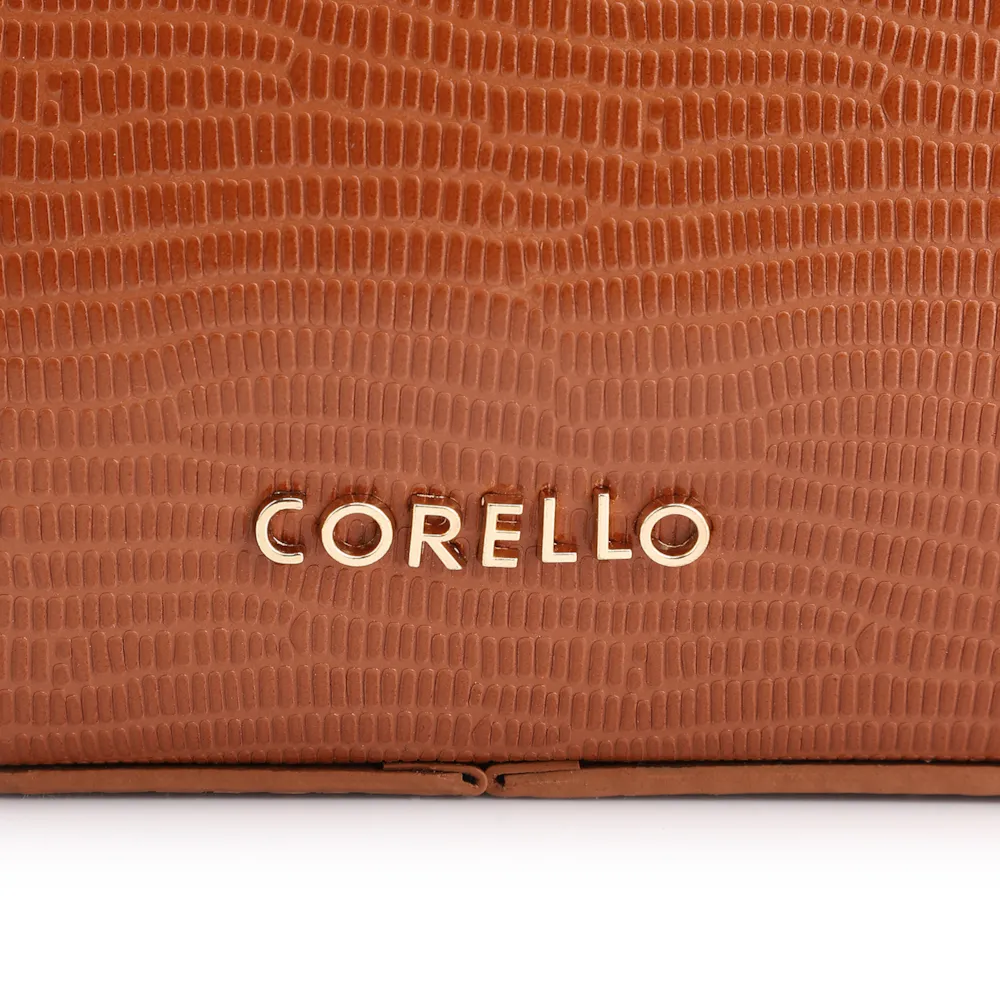 Bolsa De Ombro Couro Lezard Marrom - imagem 7