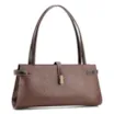Bolsa De Ombro Couro Lezard  Marrom Escuro/Couro  Marrom Escuro - imagem 2