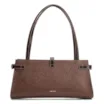 Bolsa De Ombro Couro Lezard  Marrom Escuro/Couro  Marrom Escuro - imagem 3