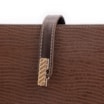 Bolsa De Ombro Couro Lezard  Marrom Escuro/Couro  Marrom Escuro - imagem 5