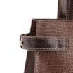 Bolsa De Ombro Couro Lezard  Marrom Escuro/Couro  Marrom Escuro - imagem 8