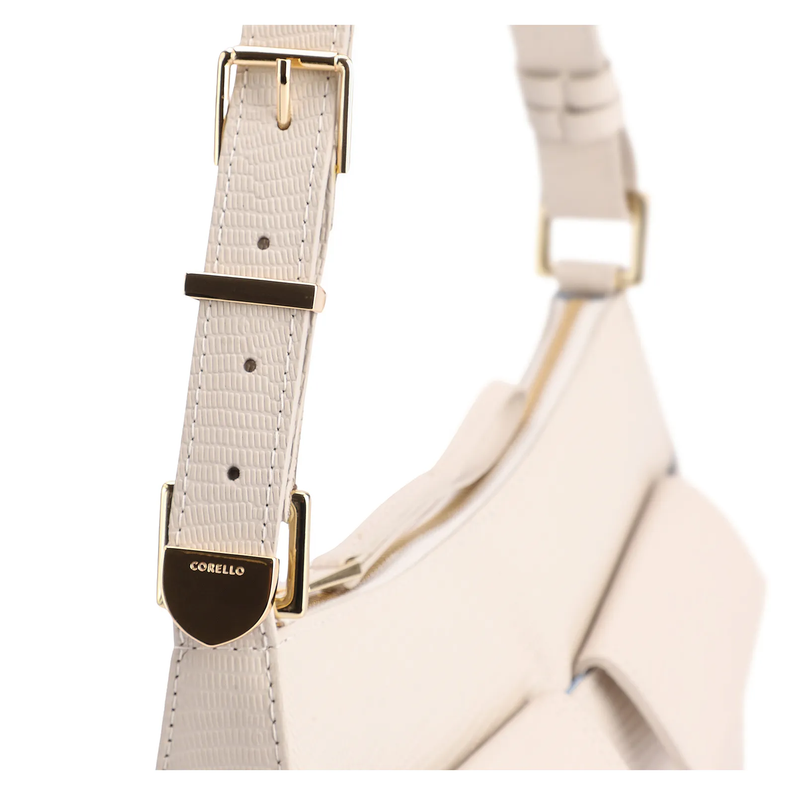 Bolsa De Ombro Couro Lezard Off White