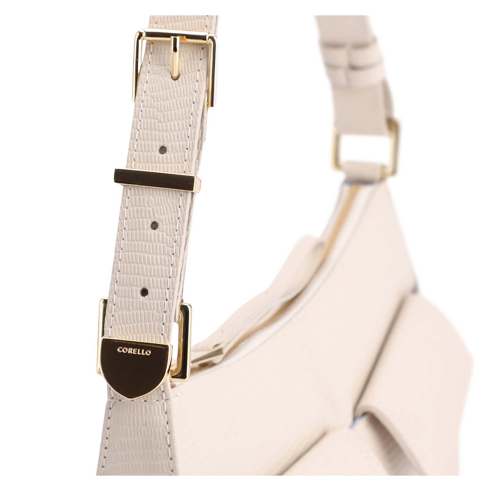 Bolsa De Ombro Couro Lezard Off White